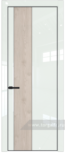 Глухая дверь ProfilDoors 19LE вставка Каштан светлый с кромкой Черный матовый RAL9005 ( ДаркВайт люкс)