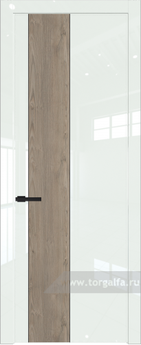 Глухая дверь ProfilDoors 19LW вставка Каштан светлый с молдингом Черный матовый ( ДаркВайт люкс)