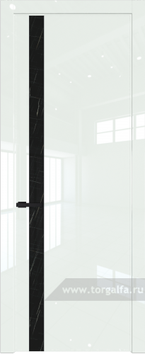 Дверь со стеклом ProfilDoors 18LW Неро мрамор с молдингом Черный матовый ( ДаркВайт люкс)