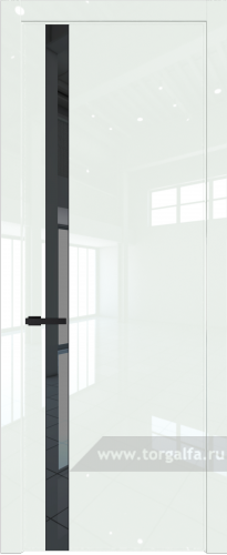 Дверь со стеклом ProfilDoors 18LW Зеркало Grey с молдингом Черный матовый ( ДаркВайт люкс)