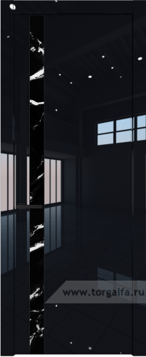 Дверь со стеклом ProfilDoors 18LW Нефи черный узор серебро с молдингом Черный матовый (Черный люкс)