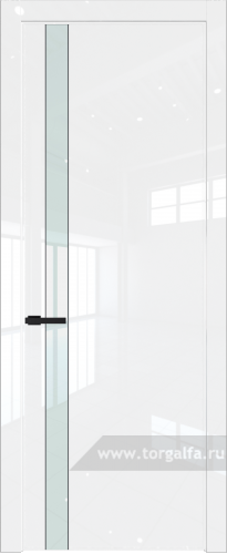 Дверь со стеклом ProfilDoors 18LW Lacobel Белый лак с молдингом Черный матовый (Белый люкс)