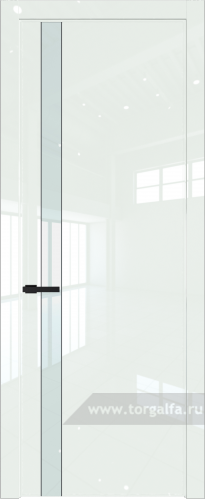 Дверь со стеклом ProfilDoors 18LW Lacobel Белый лак с молдингом Черный матовый ( ДаркВайт люкс)