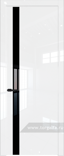 Дверь со стеклом ProfilDoors 18LW Lacobel Черный лак с молдингом Черный матовый (Белый люкс)