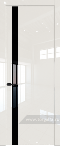 Дверь со стеклом ProfilDoors 18LW Lacobel Черный лак с молдингом Черный матовый (Магнолия люкс)