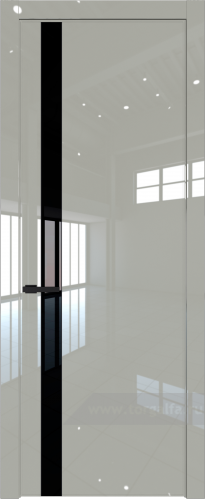 Дверь со стеклом ProfilDoors 18LW Lacobel Черный лак с молдингом Черный матовый (Галька люкс)