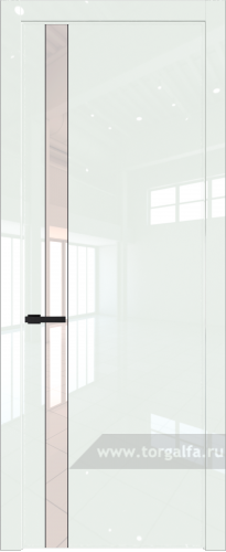 Дверь со стеклом ProfilDoors 18LW Lacobel Перламутровый лак с молдингом Черный матовый ( ДаркВайт люкс)