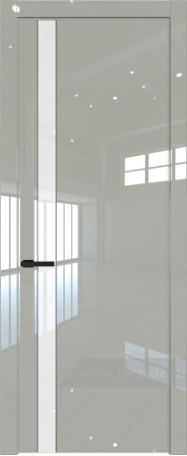 Дверь со стеклом ProfilDoors 18LW Лак классик с молдингом Черный матовый (Галька люкс)
