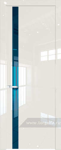 Дверь со стеклом ProfilDoors 18LW Зеркало Blue с молдингом Серебро (Магнолия люкс)