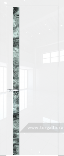 Дверь со стеклом ProfilDoors 18LW Атриум серебро с молдингом Серебро (Белый люкс)