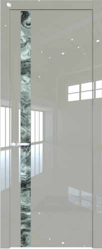 Дверь со стеклом ProfilDoors 18LW Атриум серебро с молдингом Серебро (Галька люкс)