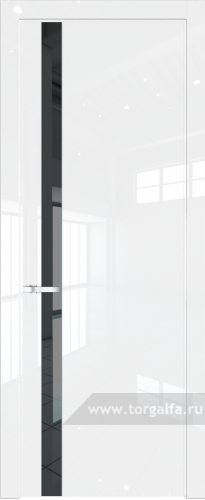 Дверь со стеклом ProfilDoors 18LW Зеркало Grey с молдингом Серебро (Белый люкс)