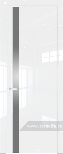 Дверь со стеклом ProfilDoors 18LW Lacobel Серебряный лак с молдингом Серебро (Белый люкс)