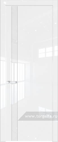 Дверь со стеклом ProfilDoors 18LW Лак классик с молдингом Серебро (Белый люкс)