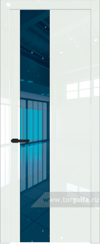 Дверь со стеклом ProfilDoors 19LW Зеркало Blue с молдингом Черный матовый ( ДаркВайт люкс)