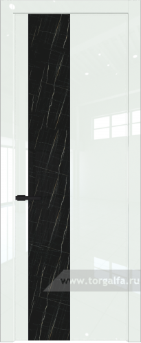 Дверь со стеклом ProfilDoors 19LW Неро мрамор с молдингом Черный матовый ( ДаркВайт люкс)