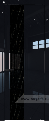 Дверь со стеклом ProfilDoors 19LW Неро мрамор с молдингом Черный матовый (Черный люкс)