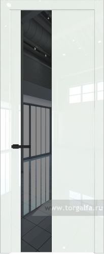 Дверь со стеклом ProfilDoors 19LW Зеркало Grey с молдингом Черный матовый ( ДаркВайт люкс)
