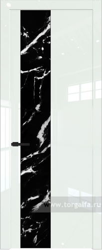 Дверь со стеклом ProfilDoors 19LW Нефи черный узор серебро с молдингом Черный матовый ( ДаркВайт люкс)