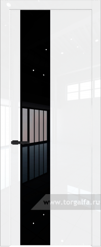 Дверь со стеклом ProfilDoors 19LW Lacobel Серебряный лак с молдингом Черный матовый (Белый люкс)