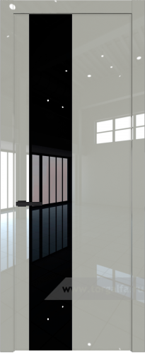 Дверь со стеклом ProfilDoors 19LW Lacobel Серебряный лак с молдингом Черный матовый (Галька люкс)