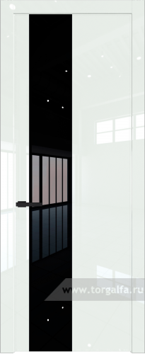 Дверь со стеклом ProfilDoors 19LW Lacobel Черный лак с молдингом Черный матовый ( ДаркВайт люкс)