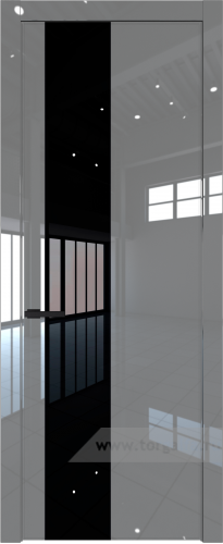 Дверь со стеклом ProfilDoors 19LW Lacobel Черный лак с молдингом Черный матовый (Грей люкс)
