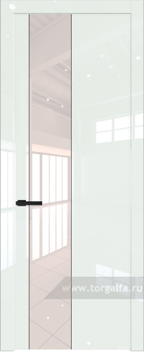 Дверь со стеклом ProfilDoors 19LW Lacobel Перламутровый лак с молдингом Черный матовый ( ДаркВайт люкс)
