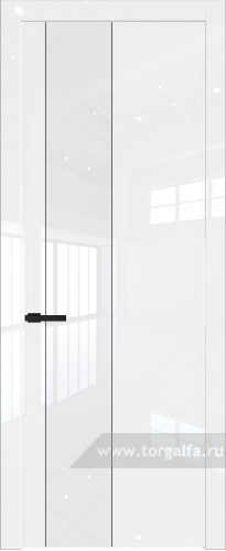 Дверь со стеклом ProfilDoors 19LW Лак классик с молдингом Черный матовый (Белый люкс)
