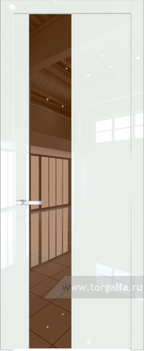 Дверь со стеклом ProfilDoors 19LW Зеркало Bronza с молдингом Серебро ( ДаркВайт люкс)