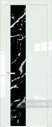 Дверь со стеклом ProfilDoors 19LW Нефи черный узор серебро с молдингом Серебро ( ДаркВайт люкс)