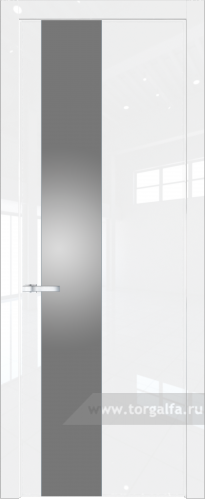 Дверь со стеклом ProfilDoors 19LW Lacobel Серебряный лак с молдингом Серебро (Белый люкс)