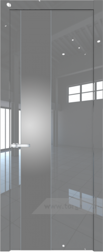 Дверь со стеклом ProfilDoors 19LW Lacobel Серебряный лак с молдингом Серебро (Грей люкс)