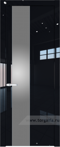 Дверь со стеклом ProfilDoors 19LW Lacobel Серебряный лак с молдингом Серебро (Черный люкс)