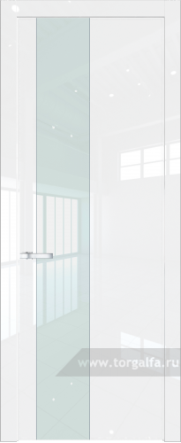 Дверь со стеклом ProfilDoors 19LW Lacobel Белый лак с молдингом Серебро (Белый люкс)