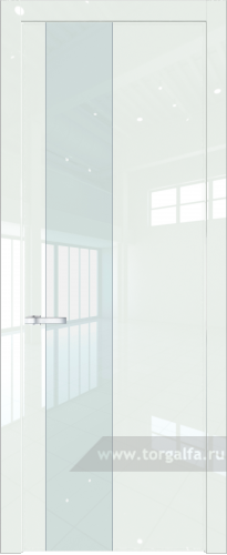 Дверь со стеклом ProfilDoors 19LW Lacobel Белый лак с молдингом Серебро ( ДаркВайт люкс)
