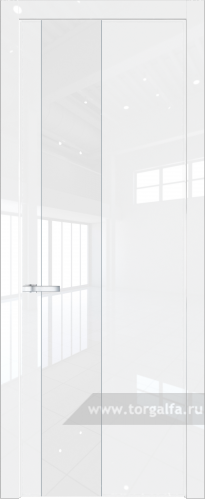 Дверь со стеклом ProfilDoors 19LW Лак классик с молдингом Серебро (Белый люкс)