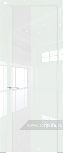 Дверь со стеклом ProfilDoors 19LW Лак классик с молдингом Серебро ( ДаркВайт люкс)