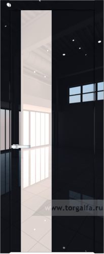 Дверь со стеклом ProfilDoors 19LW Лак классик с молдингом Серебро (Черный люкс)