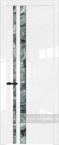 Дверь со стеклом ProfilDoors 20LW Атриум серебро с молдингом Черный матовый (Белый люкс)