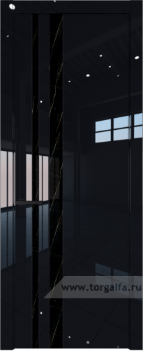 Дверь со стеклом ProfilDoors 20LW Неро мрамор с молдингом Черный матовый (Черный люкс)