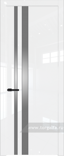 Дверь со стеклом ProfilDoors 20LW Lacobel Серебряный лак с молдингом Черный матовый (Белый люкс)