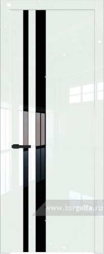 Дверь со стеклом ProfilDoors 20LW Lacobel Серебряный лак с молдингом Черный матовый ( ДаркВайт люкс)
