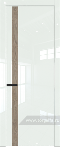 Глухая дверь ProfilDoors 18LW вставка Каштан темный с молдингом Черный матовый ( ДаркВайт люкс)
