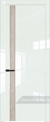Глухая дверь ProfilDoors 18LW вставка Каштан светлый с молдингом Черный матовый ( ДаркВайт люкс)