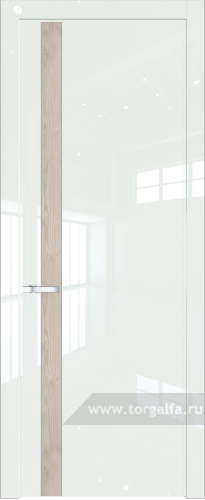 Глухая дверь ProfilDoors 18LW вставка Каштан светлый с молдингом Серебро ( ДаркВайт люкс)