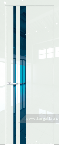 Дверь со стеклом ProfilDoors 20LW Зеркало Blue с молдингом Серебро ( ДаркВайт люкс)