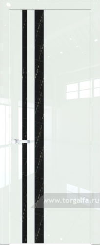 Дверь со стеклом ProfilDoors 20LW Неро мрамор с молдингом Серебро ( ДаркВайт люкс)