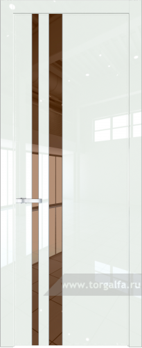 Дверь со стеклом ProfilDoors 20LW Зеркало Bronza с молдингом Серебро ( ДаркВайт люкс)