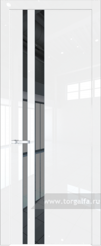 Дверь со стеклом ProfilDoors 20LW Зеркало Grey с молдингом Серебро (Белый люкс)